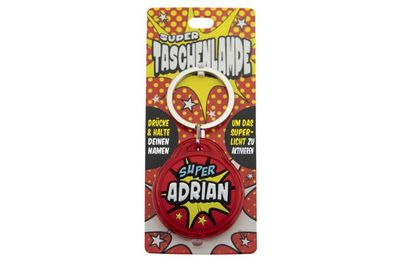 Schluesselanhaenger Super Taschenlampe mit Namen Adrian -als Geschenk - individuell