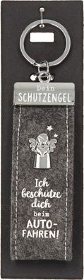 Depesche Schutzengel Filz Gluecksfilz Schluesselanhaenger Grau- Ich beschuetze dich b
