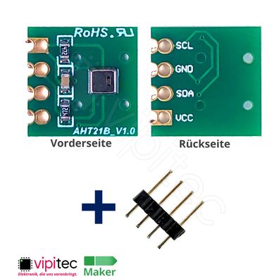 AHT21B Sensor für Temperatur und Luftfeuchtigkeit | I2C Modul 5V 3.3V