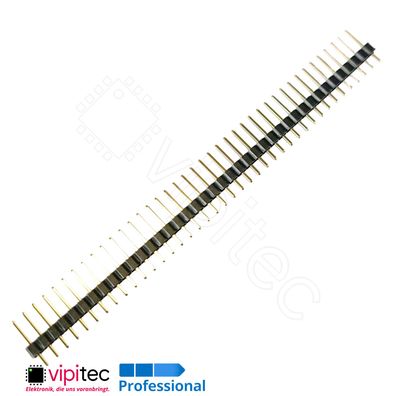 Gerade Stiftleiste 40 Pins THT vergoldet RM 2,54mm A=10,8 B=6,1mm Pin Header