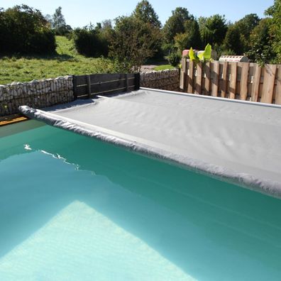 Trend Rollschutzabdeckung für Holzpool Modell 1 Rechteck | 3,2 x 3,53 m | Hellgrau