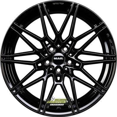 2x Mak Koenig gloss black 8x17 ET43 - LK5/120 ML72.6 Felge Alu