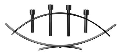 Fink ARCO, Leuchter, 4-flammig, Aluminium, Eisen, pulverbeschichtet, matt, schwarz