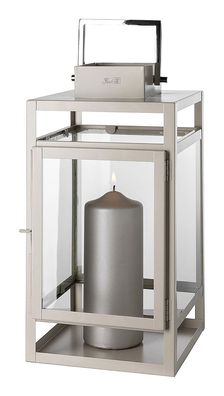 Fink KENIA, Laterne, Edelstahl , Glas, Eisen, pulverbeschichtet, glatt, beige, L