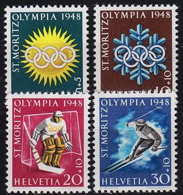 Schweiz Switzerland [1948] MiNr 0492-95 x ( * */mnh ) Olympiade gelber Gummi / yellow
