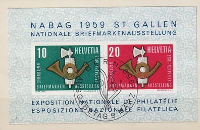 Schweiz Switzerland [1959] MiNr 0672-73 Block 16 ( O/used ) [01] Ersttag