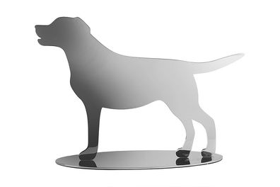 Fink LABBI, Deko Hund, Edelstahl , glänzend, silberfarben, L. 7 cm, B. 21 cm, H