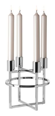 Fink Caprice, Leuchter, 4-flammig, Edelstahl , Aluminium, vernickelt, glänzend,
