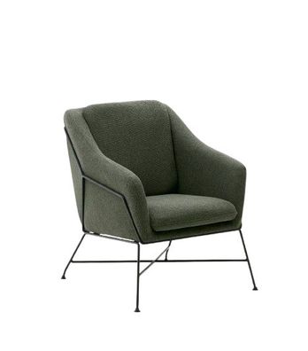 Sessel Brida 67 x 81 x 77cm Stahl und Gewebe grün Sitzgarnitur Wohnzimmer Stuhl