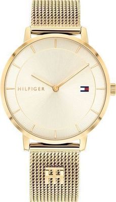 Tommy Hilfiger Analog Quarzuhr fér Damen Edelstahl-Mesh Gliederarmband