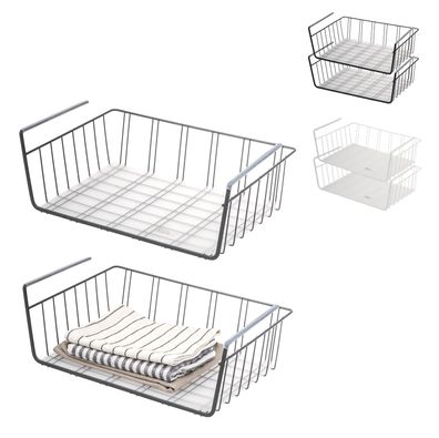 eluno Schrankkörbe 2er Set inklusive Einlegeböden und Kratzschutz