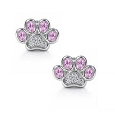Ohrstecker - Silber 925 - Pink Paw Pfoten