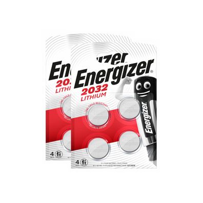 2x Energizer CR 2032 3V Batterie Lithium Knopfzelle DL2032 4er Blister CR2032