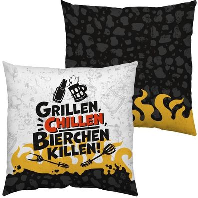 Sheepworld Gruss & Co Kissen "Grillen Chillen Bierchen Killen" Neuware