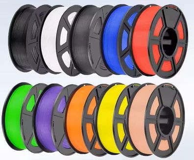 PETG Filament 1,75 mm 5x1 kg Spulen Rot Grén Blau Orange Pink