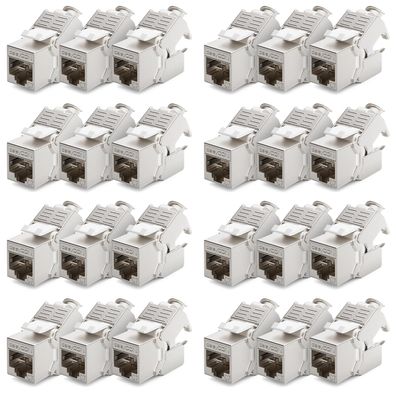 deleyCON 8x CAT7 Keystone Jack Modul RJ45 STP 1000 MHz 10 Gbit LSA