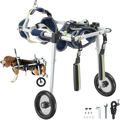 VEVOR Hunderollstuhl Hinterbeine verstellbar bis 7 kg Hundewagen XS