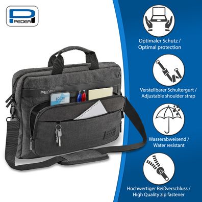 PEDEA Laptoptasche URBAN compact 39,6cm (15,6Zoll), grau