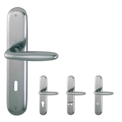 Hoppe Verona Türdrücker Langschildgarnitur Alu F9 Stahl Klinke Griff