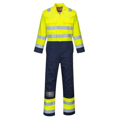 Hi-Vis Antistatik Schweißschutz Overall Gelb Navy Größe L