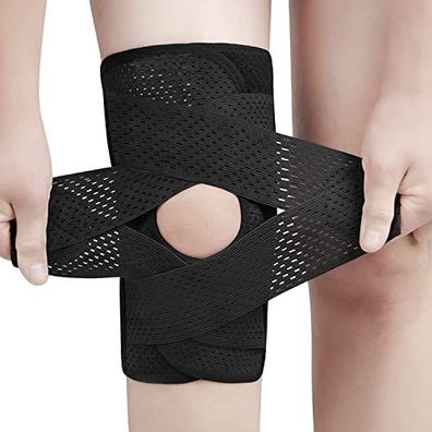 Anampion Kniebandage Größe S mit Patellaöffnung verstellbar Schwarz