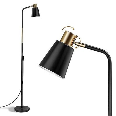 OUSFOT Stehlampe Leselampe 87 bis 146 cm E27 max 40 W Retro schwarz