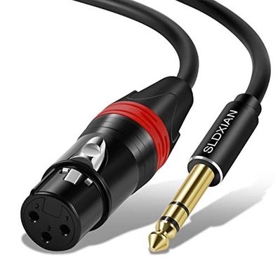 Sldxian 6,35 mm TRS Klinke auf XLR Buchse Mikrofonkabel 5 m