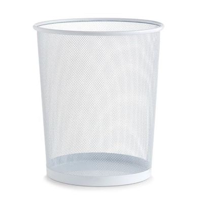 Basera Papierkorb rund 35 x ß29,5 cm Metallgeflecht weiß