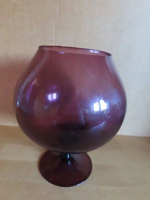 Großer Cognac Schwenker lila große Vase Glas Gefäß ca.18 cm H