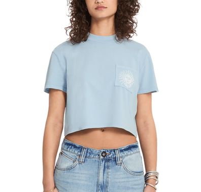 VOLCOM Women Shirt Pocket Dial cali blue