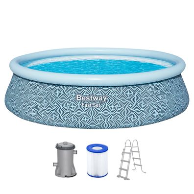 Fast Set™ Aufstellpool-Set mit Filterpumpe Ø 457 x 107 cm, Grafisches Liniendesign