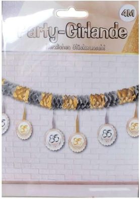 Party-Girlande 85 , silber/gold zum 85. Geburtstag