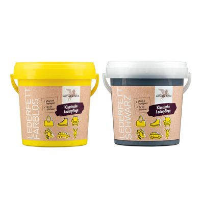 B & E Lederfett 2 x 1000 ml - schwarz + farblos