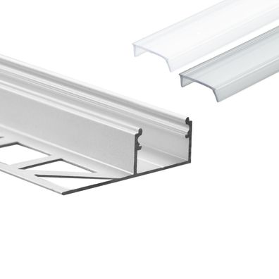 T77 LED Alu Fliesenprofil L98cm H10mm silber - Restposten