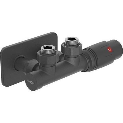 Mexen G00 Eck-Thermostat-Set Anthrazit DN50