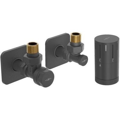 Mexen G05 Thermostat-Set, Anthrazit, Eckig Design