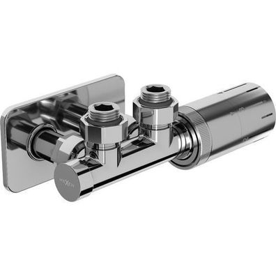 Mexen G05 Eck-Thermostatset Chrom DN50 mit Abdeckung