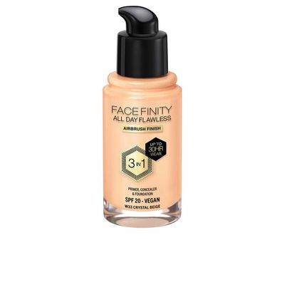 Max Factor Facefinity All Day Flawless 3 In 1 Foundation W33-Crystal Beige 30ml