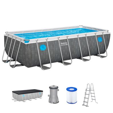 Steel Pro MAX™ Splashview™ Frame Pool Komplett-Set mit Filterpumpe 488 x 244 x