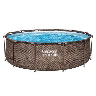 Steel Pro MAX™ Solo Pool ohne Pumpe Ø 366 x 100 cm, Rattan-Optik (Schokobraun), rund