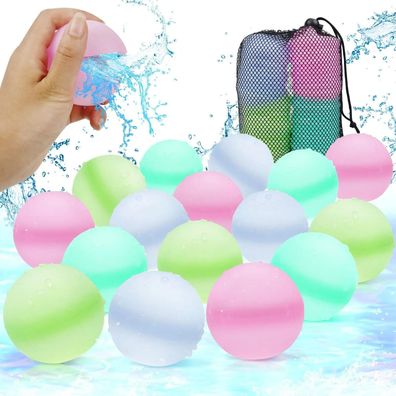 24 Reusable Water Balloons, Silicone Water Squirt Balls for ChildrenÂ´s Water Fight G