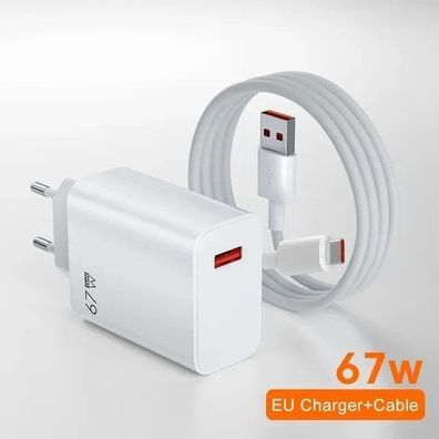 Super Fast Charger & Type-C Cable for Mi 12/11, POCO X5/X4, Redmi Note