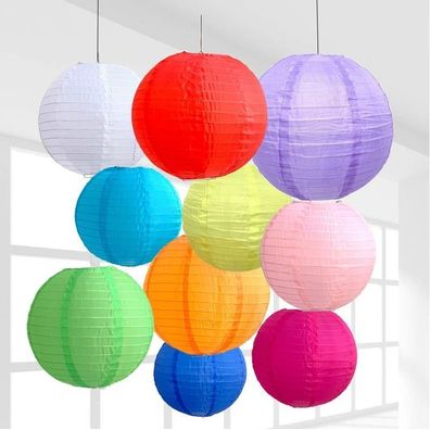 30 White Paper Lanterns, 20 cm Diameter (LEDs not included), Outdoor Paper Lanterns,