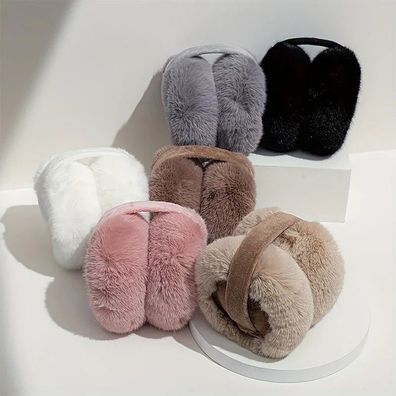 WomenÂ´s Winter Warm Ear Warmers Plush Ear Flaps (Black)