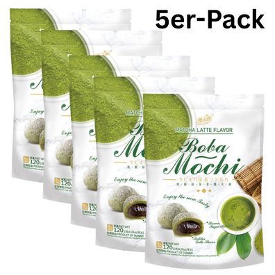 5er-Pack Yuki & Love Mochi Boba Matcha Latte 120g
