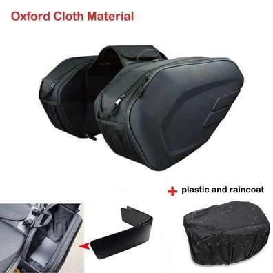New Motorcycle Waterproof Helmet & Suitcase Saddlebags Set with Raincoat