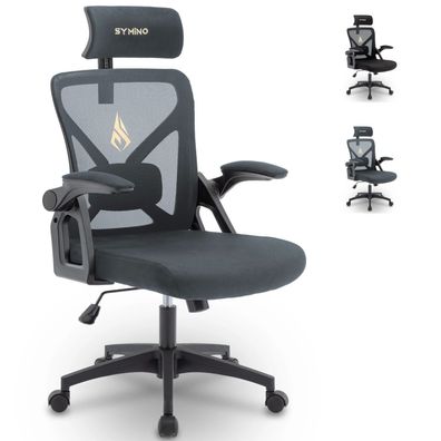 Symino Bérostuhl mit verstellbarer Kopfstétze, Armlehnen & Lordosenstétze, ergonomis
