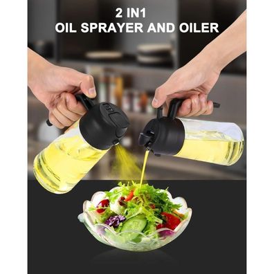 500ml oil spray bottle, 2-in-1 Multifunctional, oil sprayer can, spray bottle, oil gl