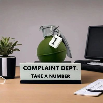 Panneau de Bureau "Service des Plaintes" - Le Cadeau de Bureau Ultime pour Humour Noi