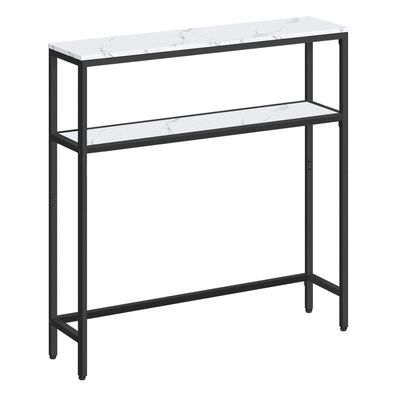 Schmales Konsolentisch-Set mit 2 Ablagen, 20x100x80cm, fér Sofa oder Flur